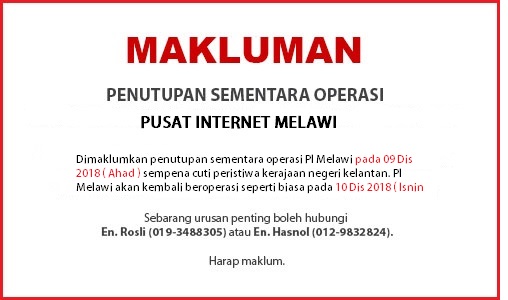 NOTIS PENUTUPAN cuti peristiwa