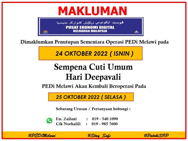 Notis Hari Deepavali 2022